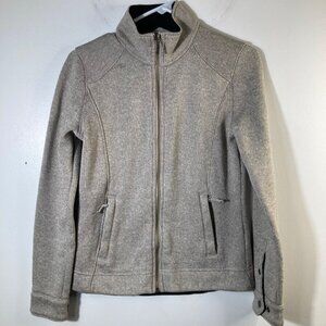 Womens Mountain Khaki Full‎ Zip Sweater Jacket S Tan Polyester